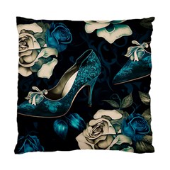 Glass Slipper Blues Fairytale Standard Cushion Case (two Sides) by Ravend