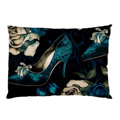 Glass Slipper Blues Fairytale Pillow Case by Ravend