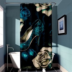 Glass Slipper Blues Fairytale Shower Curtain 36  X 72  (stall)  by Ravend