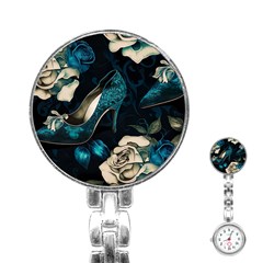 Glass Slipper Blues Fairytale Stainless Steel Nurses Watch by Ravend