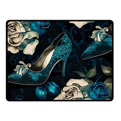 Glass Slipper Blues Fairytale Two Sides Fleece Blanket (small) by Ravend