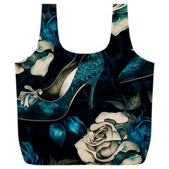 Glass Slipper Blues Fairytale Full Print Recycle Bag (xl) by Ravend