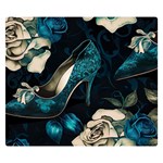 Glass Slipper Blues Fairytale Two Sides Premium Plush Fleece Blanket (Small) 50 x40  Blanket Front