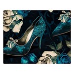 Glass Slipper Blues Fairytale Two Sides Premium Plush Fleece Blanket (Large) 80 x60  Blanket Front