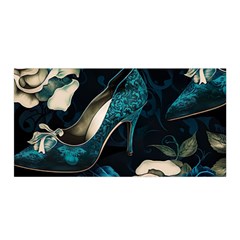 Glass Slipper Blues Fairytale Satin Wrap 35  X 70  by Ravend