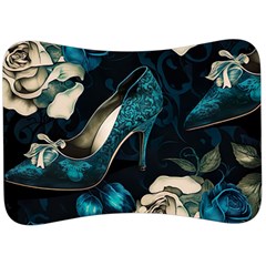 Glass Slipper Blues Fairytale Velour Seat Head Rest Cushion by Ravend