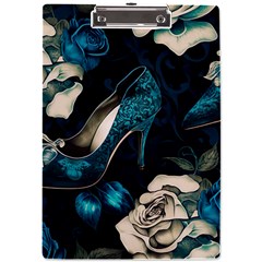 Glass Slipper Blues Fairytale A4 Acrylic Clipboard by Ravend