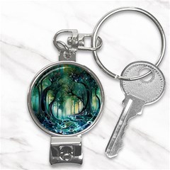 Trees Forest Mystical Forest Nature Nail Clippers Key Chain by Ravend