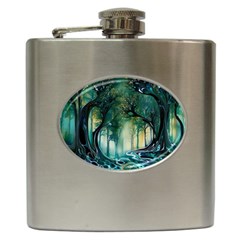 Trees Forest Mystical Forest Nature Hip Flask (6 Oz) by Ravend