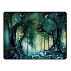 Trees Forest Mystical Forest Nature Fleece Blanket (small) by Ravend