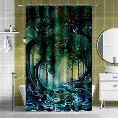 Trees Forest Mystical Forest Nature Shower Curtain 48  X 72  (small)  by Ravend