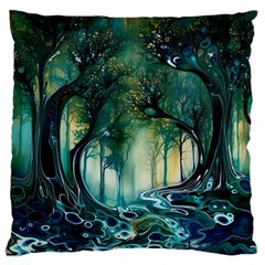 Trees Forest Mystical Forest Nature Large Cushion Case (one Side) by Ravend