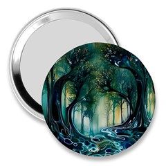 Trees Forest Mystical Forest Nature 3  Handbag Mirrors by Ravend