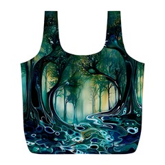 Trees Forest Mystical Forest Nature Full Print Recycle Bag (l) by Ravend