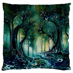 Trees Forest Mystical Forest Nature Standard Premium Plush Fleece Cushion Case (one Side) by Ravend