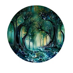 Trees Forest Mystical Forest Nature Mini Round Pill Box by Ravend