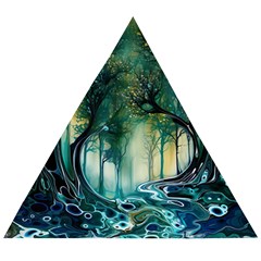 Trees Forest Mystical Forest Nature Wooden Puzzle Triangle by Ravend