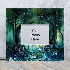 Trees Forest Mystical Forest Nature White Wall Photo Frame 5  X 7  by Ravend