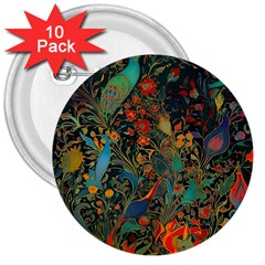 Ai Generated Flowers Trees Forest Mystical Forest 3  Buttons (10 Pack)  by Ravend