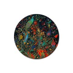 Ai Generated Flowers Trees Forest Mystical Forest Rubber Coaster (round) by Ravend