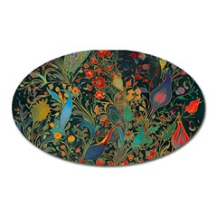 Ai Generated Flowers Trees Forest Mystical Forest Oval Magnet by Ravend