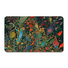 Ai Generated Flowers Trees Forest Mystical Forest Magnet (rectangular) by Ravend