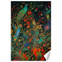 Ai Generated Flowers Trees Forest Mystical Forest Canvas 24  X 36  by Ravend