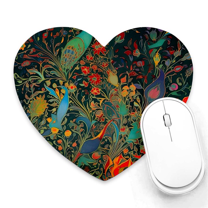 Ai Generated Flowers Trees Forest Mystical Forest Heart Mousepad