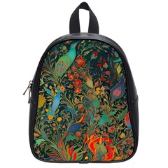 Ai Generated Flowers Trees Forest Mystical Forest School Bag (small) by Ravend