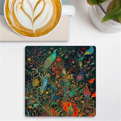 Ai Generated Flowers Trees Forest Mystical Forest Uv Print Square Tile Coaster  by Ravend