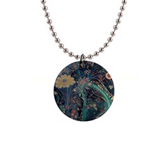 Ai Generated Flower Trees Forest Mystical Forest 1  Button Necklace by Ravend