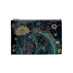 Ai Generated Flower Trees Forest Mystical Forest Cosmetic Bag (medium) by Ravend