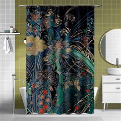 Ai Generated Flower Trees Forest Mystical Forest Shower Curtain 48  X 72  (small)  by Ravend