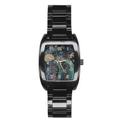 Ai Generated Flower Trees Forest Mystical Forest Stainless Steel Barrel Watch by Ravend