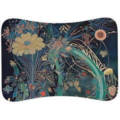 Ai Generated Flower Trees Forest Mystical Forest Velour Seat Head Rest Cushion by Ravend