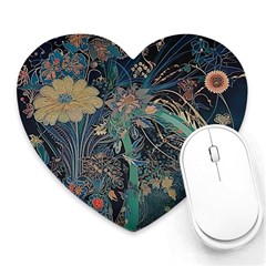 Ai Generated Flower Trees Forest Mystical Forest Heart Mousepad by Ravend