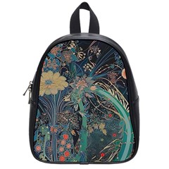 Ai Generated Flower Trees Forest Mystical Forest School Bag (small) by Ravend