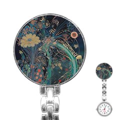 Ai Generated Flower Trees Forest Mystical Forest Stainless Steel Nurses Watch by Ravend