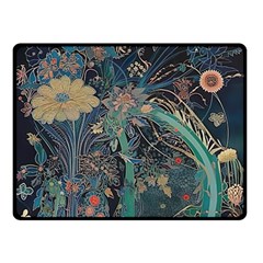 Ai Generated Flower Trees Forest Mystical Forest Two Sides Fleece Blanket (small) by Ravend