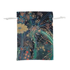 Ai Generated Flower Trees Forest Mystical Forest Lightweight Drawstring Pouch (m) by Ravend