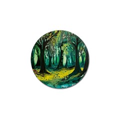 Ai Generated Trees Forest Mystical Forest Nature Art Golf Ball Marker (10 Pack) by Ravend