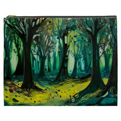 Ai Generated Trees Forest Mystical Forest Nature Art Cosmetic Bag (xxxl) by Ravend