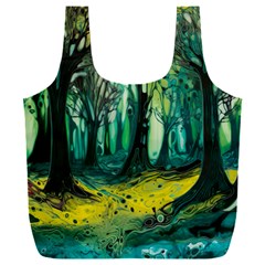 Ai Generated Trees Forest Mystical Forest Nature Art Full Print Recycle Bag (xxl) by Ravend