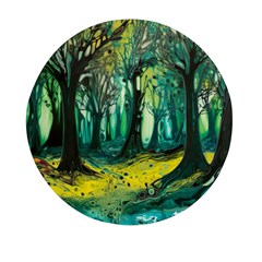 Ai Generated Trees Forest Mystical Forest Nature Art Mini Round Pill Box (pack Of 3) by Ravend