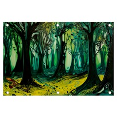 Ai Generated Trees Forest Mystical Forest Nature Art Banner And Sign 6  X 4  by Ravend