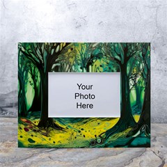 Ai Generated Trees Forest Mystical Forest Nature Art White Tabletop Photo Frame 4 x6  by Ravend