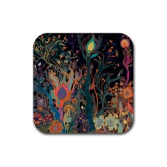 Ai Generated Trees Forest Mystical Forest Nature Rubber Coaster (Square)