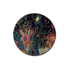 Ai Generated Trees Forest Mystical Forest Nature Rubber Coaster (Round)