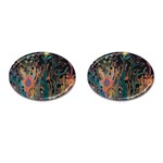 Ai Generated Trees Forest Mystical Forest Nature Cufflinks (Oval) Front(Pair)