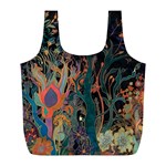 Ai Generated Trees Forest Mystical Forest Nature Full Print Recycle Bag (L) Back